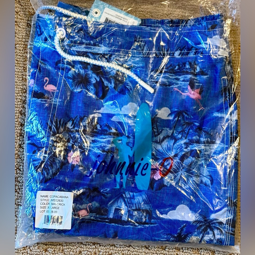 NWT johnnie-O Copacabana swim suit in Maverick print, Sz XXL - Picture 3 of 5
